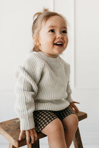 Organic Cotton Bike Short - Gingham Shiitake