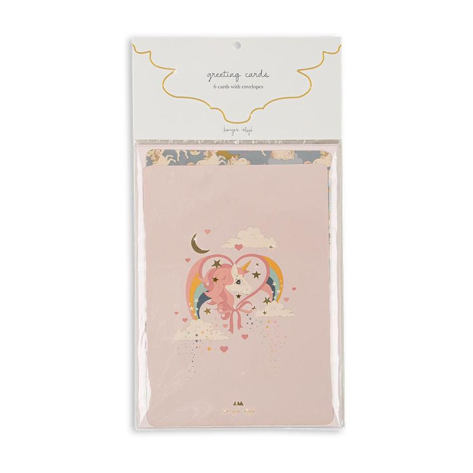 6 pack greeting cards fsc - unicorn/safari