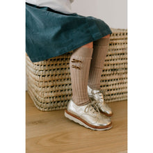 Load image into Gallery viewer, Hortense - Ribbed Knee-high Socks with Velvel Bows - Vieux Rose