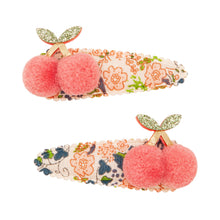 將圖片載入圖庫檢視器 Floral pom pom cherries clips