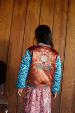 Load image into Gallery viewer, GIRLS WADDED REVERSIBLE BASEBALL JACKET WITH EMBRO