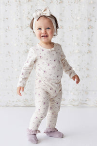 Organic Cotton Everyday Legging - Sweet William Floral Natural