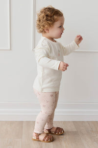 Organic Cotton Everyday Legging - Petite Fleur Soft Peony