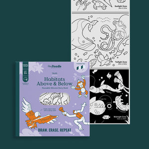 Habitats Above & Below Tales - Reusable Colouring Book