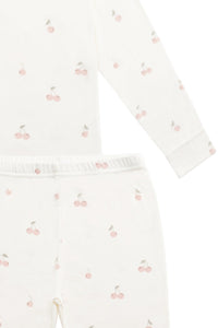 Bamboo Ari Long Sleeve Pyjama Set - Cherry Love Parchment