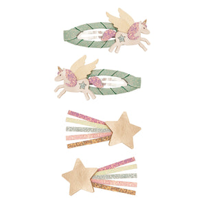 Flying unicorn clip set