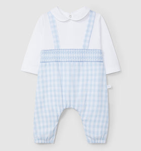 Two-in-one smocked romper with print