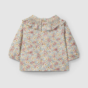 Floral blouse with smocking