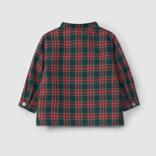 Load image into Gallery viewer, Mandarin collar plaid shirt