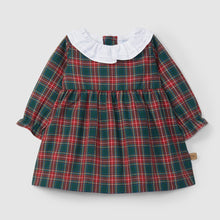 Load image into Gallery viewer, Plaid dress with ruffled collar