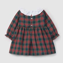 Load image into Gallery viewer, Plaid dress with ruffled collar