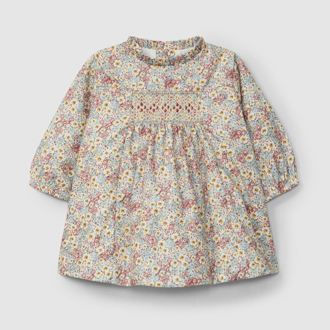 Floral dress with smocking