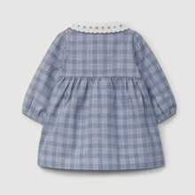 Load image into Gallery viewer, Plaid dress with embroidered collar