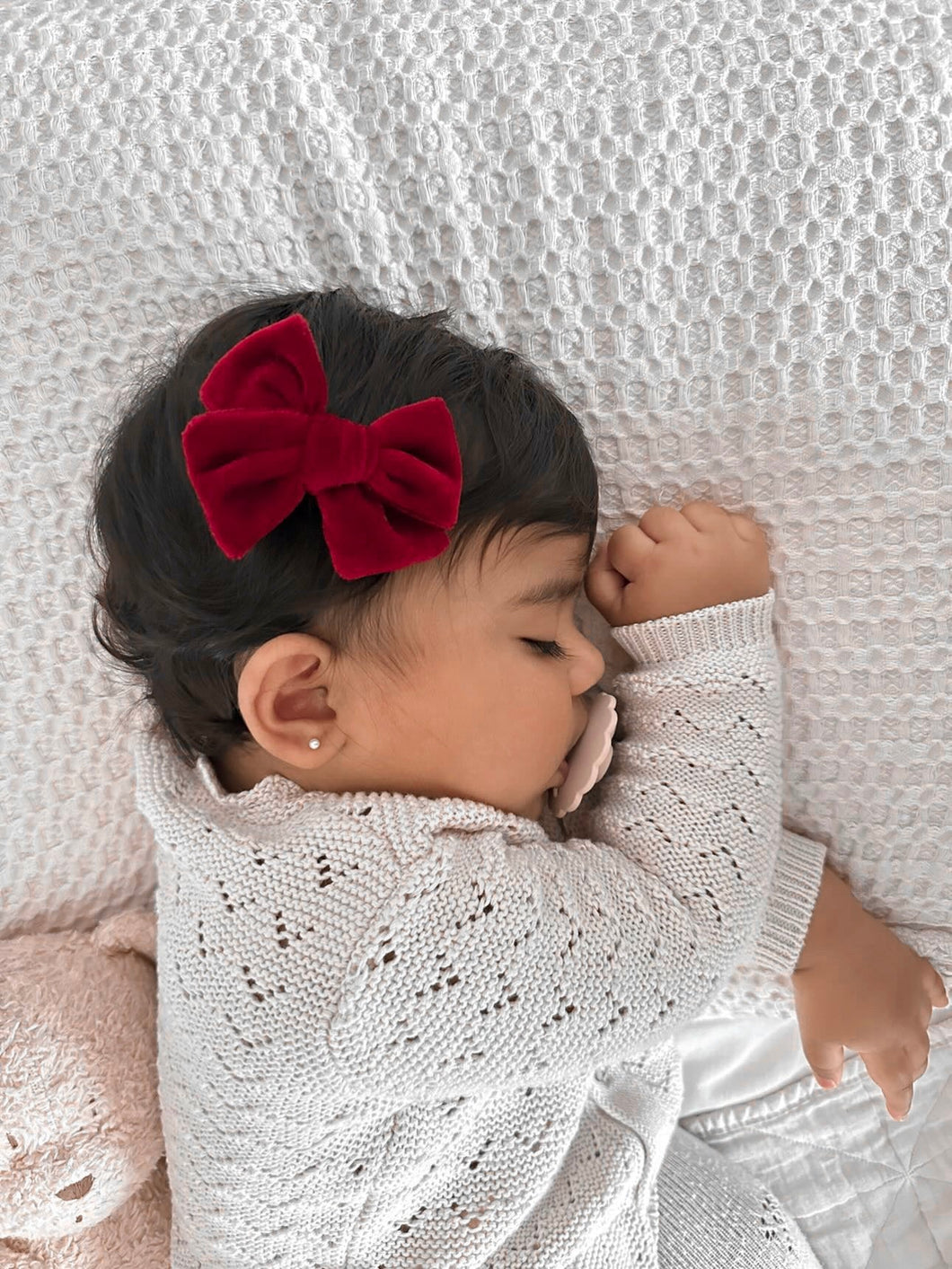 Petite Pinwheel Bow | Red Velvet