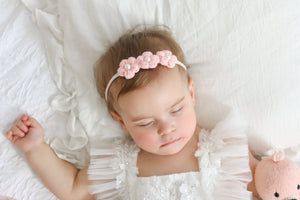 Dainty Headband | Pearly Pink Flowers