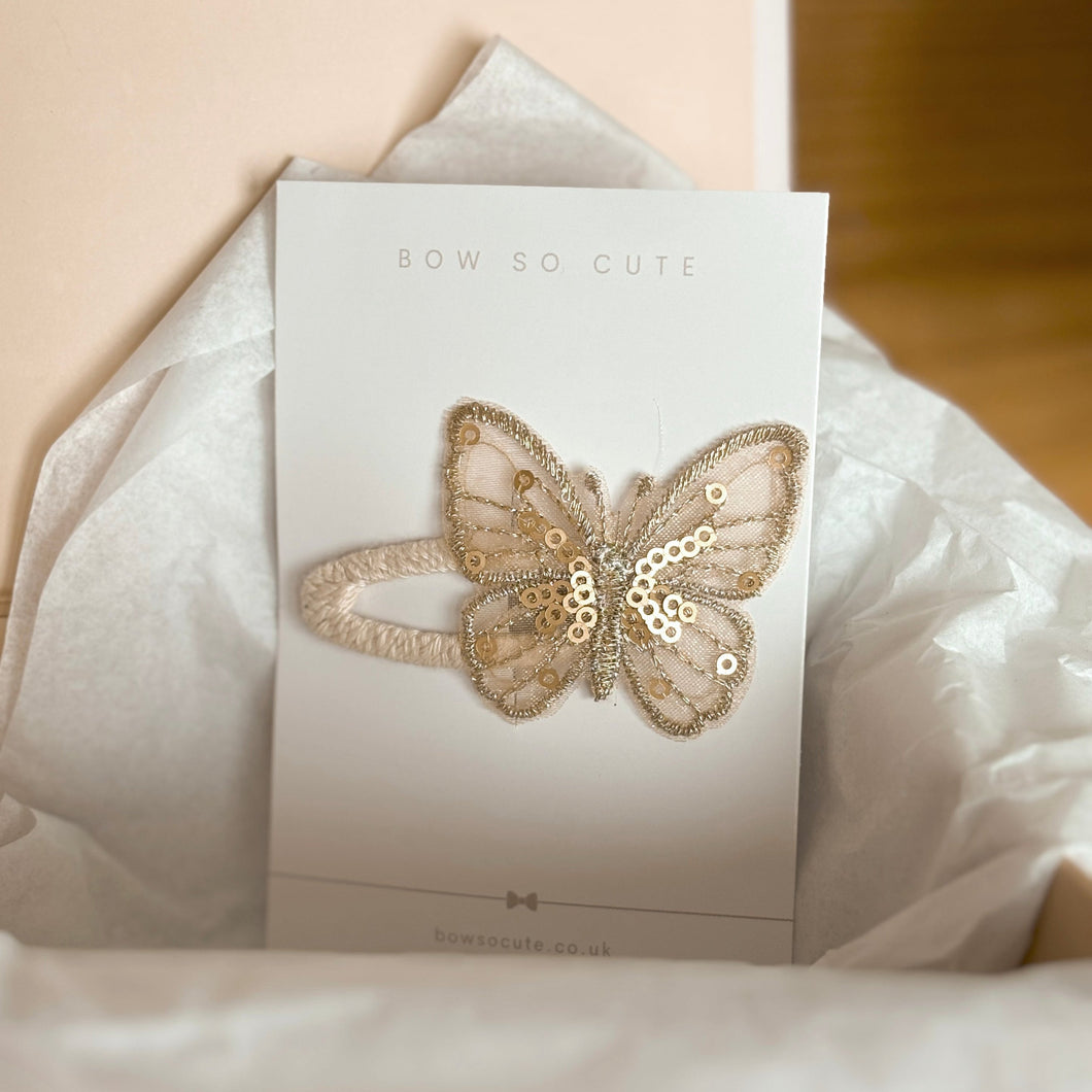 Clip | Gold Sequin Butterfly