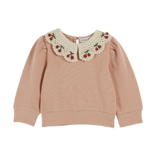 Load image into Gallery viewer, ORGANIC COTTON SWEATER WITH BLUSH EMBROIDERED COLLAR