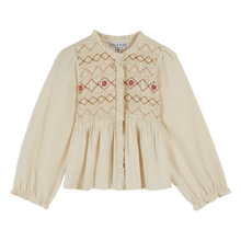 Load image into Gallery viewer, CREAM SMOCKED BLOUSE