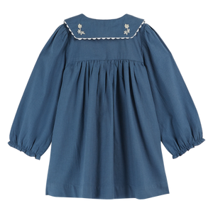 BLUE EMBROIDERED VINTAGE DRESS