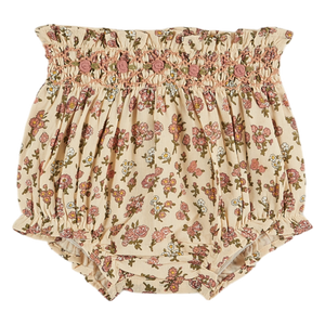 COUNTRY-STYLE SMOCKED BLOOMER ECRU