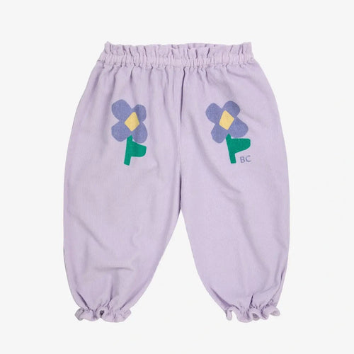 Pansy Flowers woven paperbag pants