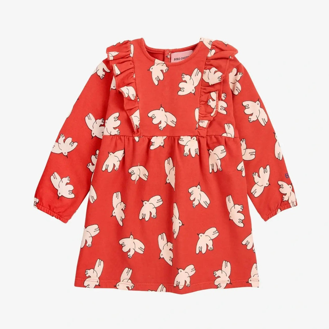 Freedom Bird all over ruffle dress