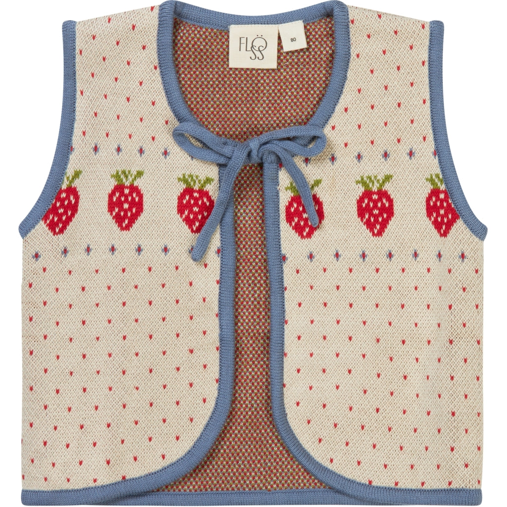 Betty Vest - Warm Cotton/Slate Blue