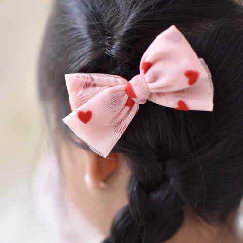 Tulle Pigtail Bows | Valentine