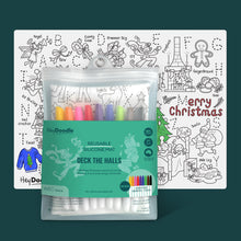 將圖片載入圖庫檢視器 Deck The Halls Classic Colouring &amp; Doodle Mat