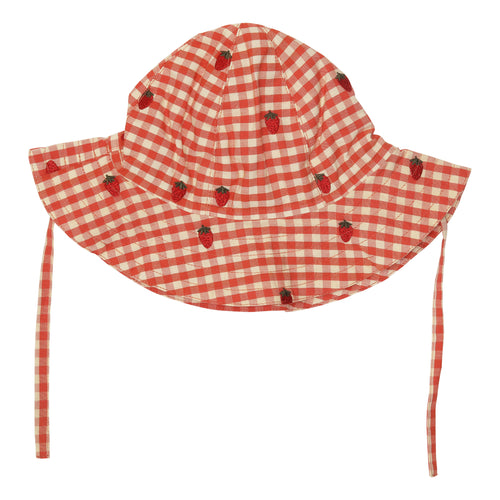 MOLLY SUN HAT - BERRY GINGHAM