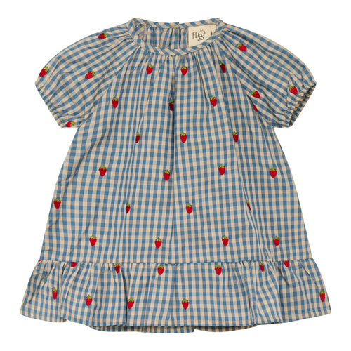 POLLY SS DRESS - BERRY/BLUE GINGHAM