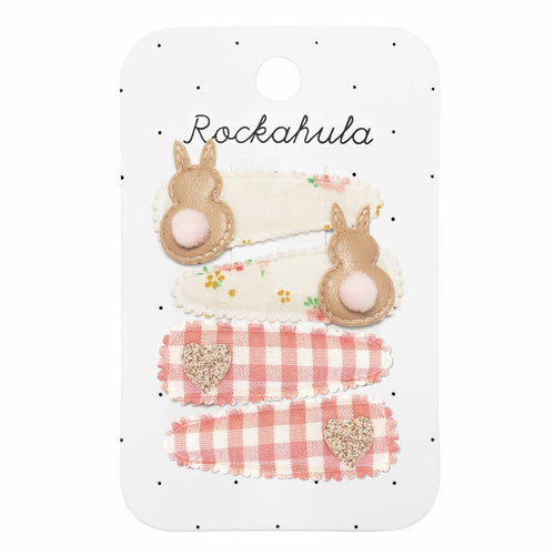 Tiny Blossom Bunny Fabric Clip Set