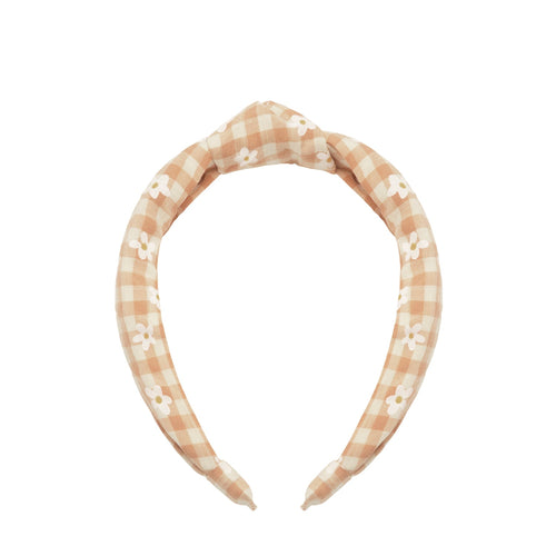 Daisy Gingham Knotted Headband