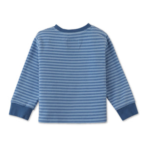 BABY BOYS FOX PRINT RIBBED STRIPED TSHIRT