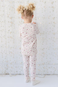 Organic Cotton Atlas Long Sleeve Pyjama Set - Berry Cream Adaline Berries