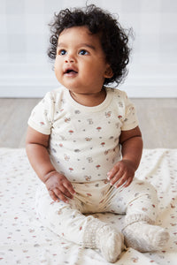 Organic Cotton Hudson Short Sleeve Bodysuit - Woodland Friends