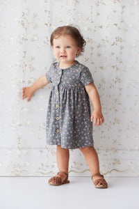 Organic Cotton Lola Dress - Rosalie Floral Lava