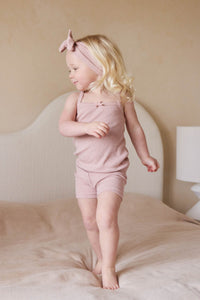 Organic Cotton Modal Singlet - Peony Marle