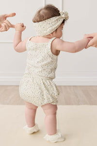 Organic Cotton Bridget Singlet Bodysuit - Dainty Egret Blues