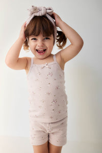 Organic Cotton Fine Rib Singlet - Petite Fleur Violet