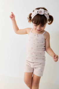 Organic Cotton Fine Rib Singlet - Petite Fleur Violet