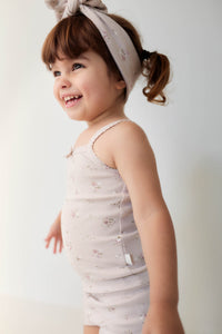 Organic Cotton Fine Rib Singlet - Petite Fleur Violet