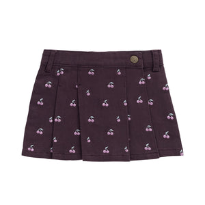 Chelsea Skirt - Cherry Love Plum Embroidery