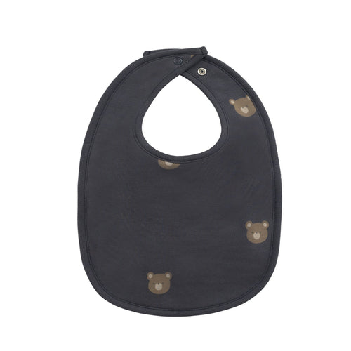 Organic Cotton Bib - Bobbie Bears Black Oyster