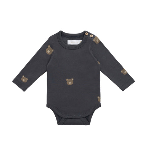 Organic Cotton Fernley Bodysuit - Bobbie Bears Black Oyster