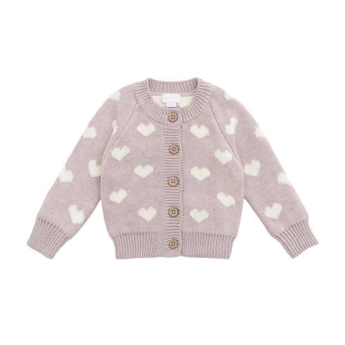 Camille Cardigan - Heart Jacquard Ballerina Marle