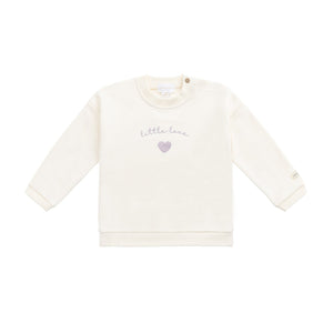 Organic Cotton Bobbie Sweatshirt - Parchment Little Love Violet