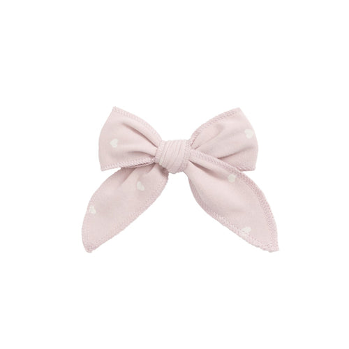 Organic Cotton Bow - Petite Heart Old Rose