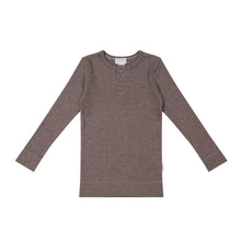 將圖片載入圖庫檢視器 Organic Cotton Modal Long Sleeve Henley - Truffle Marle