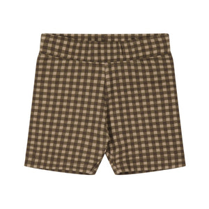 Organic Cotton Bike Short - Gingham Shiitake